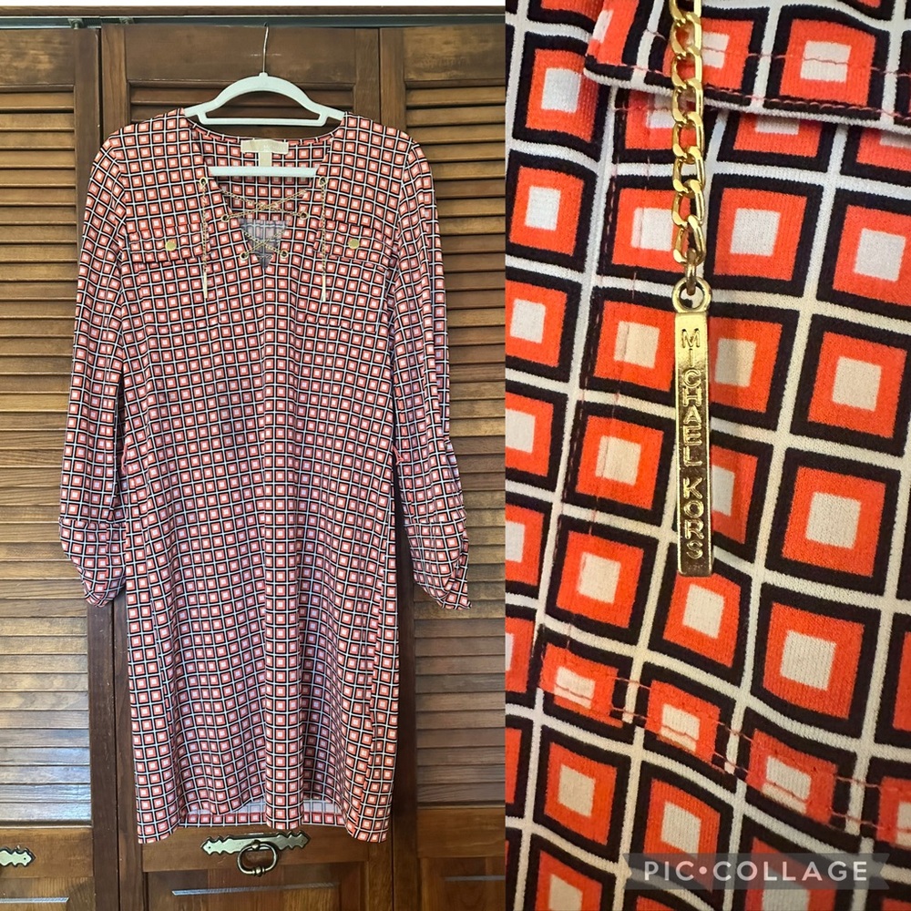 Michael Michael Kors shift dress with chain detail size small.